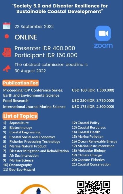 The 7th International Conference on Tropical and Coastal Region Eco-development (ICTCRED) FPIK UNDIP 2022