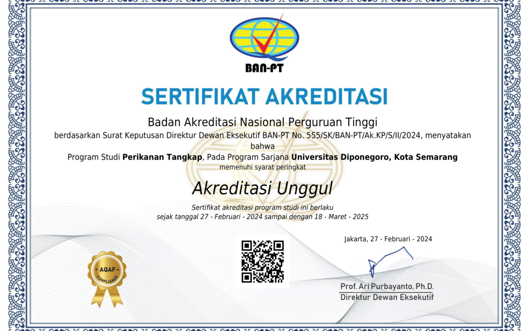 Program Studi Perikanan Tangkap Berhasil Meraih Akreditasi Unggul